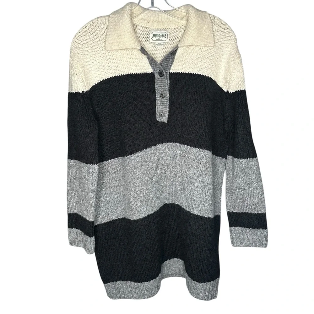 Women's American Eagle Knit Sweater Dress Stripes Collared sz Small - Picture 4 of 8